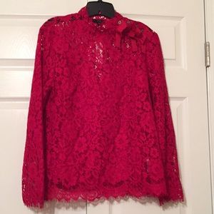 JCrew mockneck top in floral lace